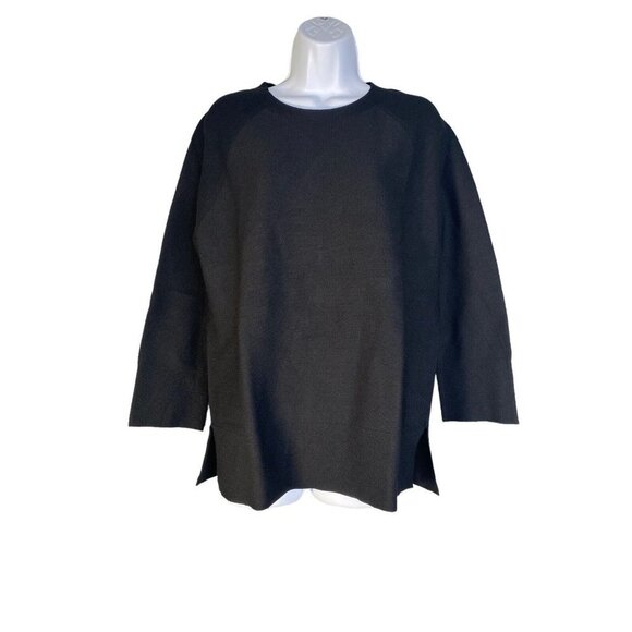 Ministry of Supply Womens 3D Print Knit Slouchy Sweater Tunic Black Size S - Picture 2 of 6